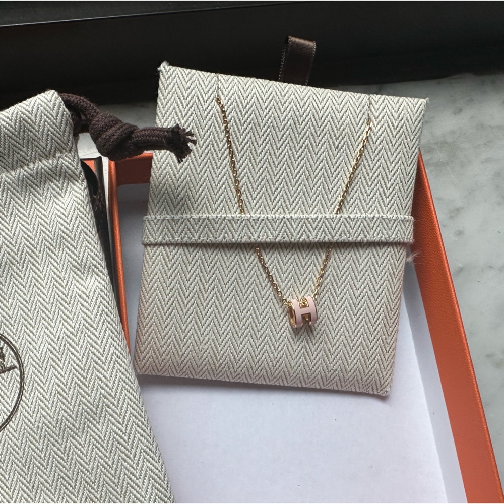 Hermes Mini Pop H Pendant Rose Dragee